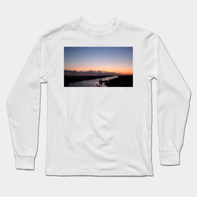 Waterway Sunset #2 Long Sleeve T-Shirt by Cynthia48